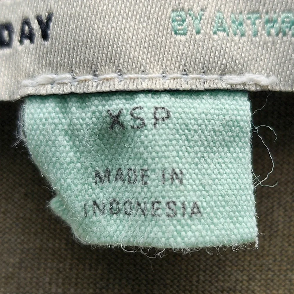 Saturday Sunday Anthropologie Jumpsuit Womens XS Olive‎ Green Wide Leg Romper - Picture 5 of 16